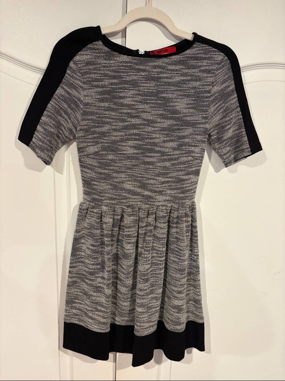 Black & Gray Fit-and-Flare Dress